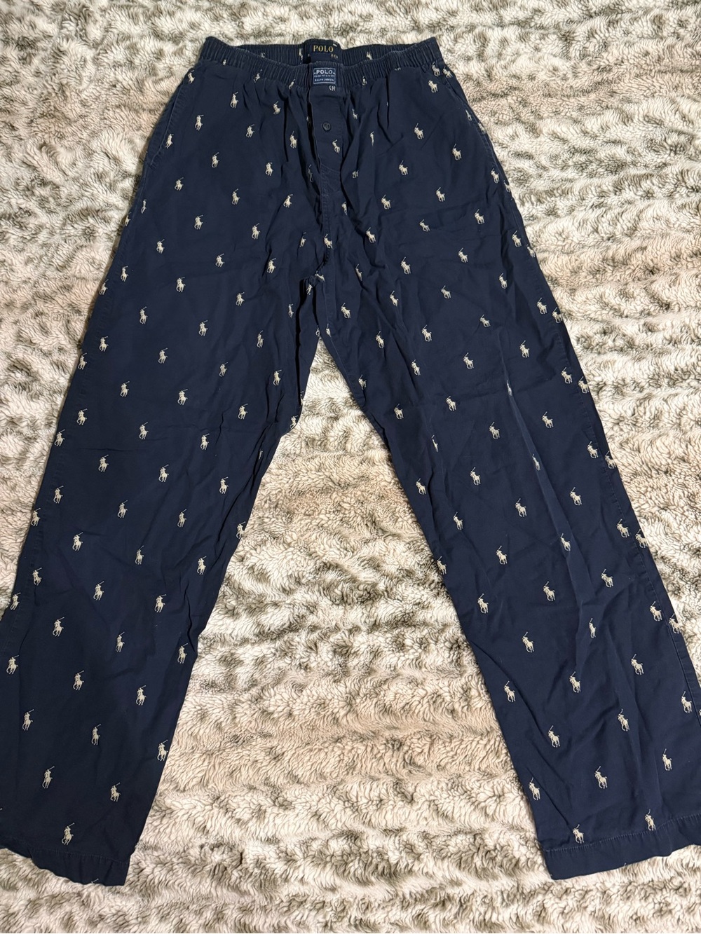 Polo by Ralph Lauren Navy Allover Pony Joggers